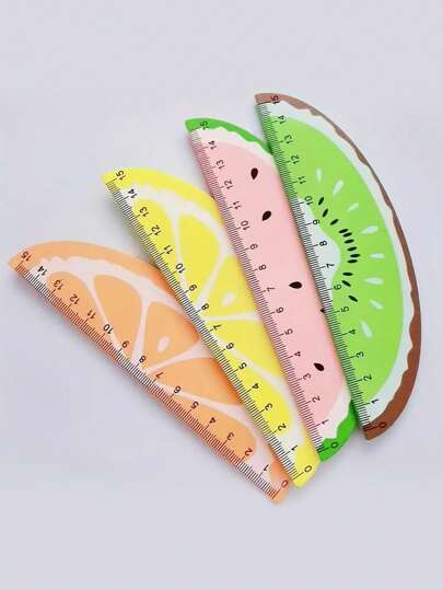 أدوات مكتبية ومدرسية مسطرة خشبية كرتونية تظهر كفاكهة مزيفة على الطراز الكوري، مكافآت وهدايا قرطاسية للطلاب والمكاتب، مسطرة مضحكة للرسم