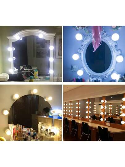 3 مرايا مضيئة قابلة للتعديل للمكياج، ب- 3 أوضاع إضاءة قابلة للتعديل. إضاءة LED عالية السطوع، تعمل بإمداد طاقة من USB، مناسبة للإضاءة المساعدة لمرايا المكياج أو طاوﻻت المكياج. وهي لمبة ديكورية LED (بدون مرآة) لطاوﻻت ومكاتب المكياج الحديثة.