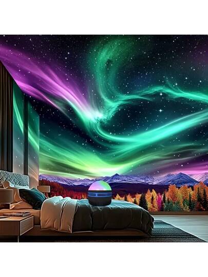 1 جهاز عرض نجوم المجرة، مصباح ليلي دوار يعمل بالطاقة من خلال منفذ USB، ديكور ذو طابع خيالي للغرفة، مثالي للاستخدام في عيد الميلاد والتخييم والحفلات والعمل على مكتب