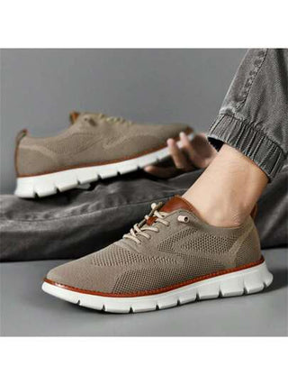 أحذية رياضية منفذة للهواء للرجال، أحذية قماش محبوك خفيفة الوزن تصلح لجميع الفصول للأعمال، أحذية قيادة مانعة للإنزلاق ومقاومة للتآكل، أحذية رجالية بأنماط بروج