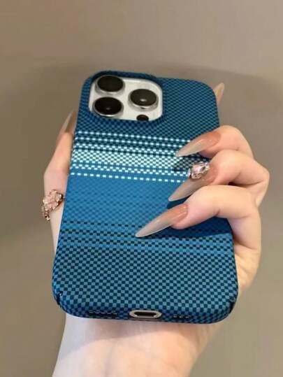 غطاء هاتف حماية صدمات من ألياف الكربون الفاخرة متوافق مع أجهزة iPhone16 14 Pro 13 12 15 Pro Max، طبقة خلفية صلبة، أغطية واقية