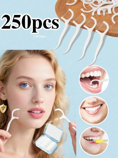 سوسات الأسنان الطبية 400-50 قطعة، خيط سني محمول للسفر، خيط سني ناعم على شكل قوس لتنظيف الأسنان، اكسسوارات السفر، مناسب للمطاعم والمطابخ وغرف المعيشة والسفر