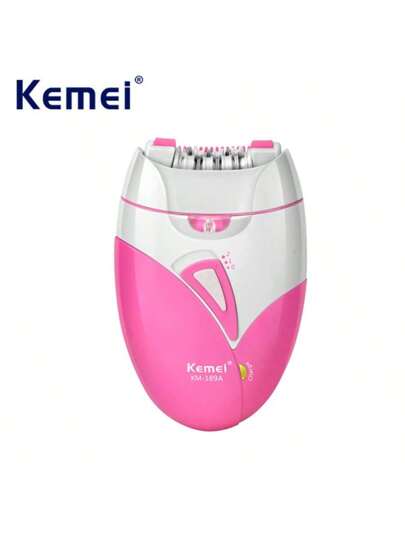Kemei إبلاطور كهربائي للنساء KM-189A, محمول، آلة نزع شعر السيدات، قابل لإعادة الشحن بمنفذ USB، ماكينة حلاقة آمنة لإزالة الشعر من الجسم والإبط والساق والوجه