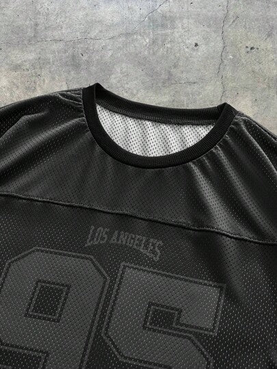 AXEPEAK تيشيرت بطبعة رقمية بأكمام طويلة، طقم رقبة ، قصة فضفاضة للرجال، للخروج، هدية للصديق، صيف، مدرسة، أسلوب ملابس الشارع