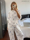 DAZY HELLO KITTY | DAZY طقم بيجامة للنساء مكون من بنطال وتيشيرت بأكمام قصيرة فضفاض مزين برسوم كرتونية جذابة