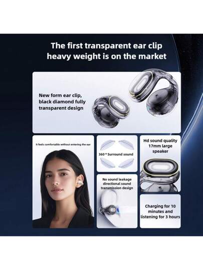 anker سماعات أذن بتصميم كليب بلوتوث Soundcore C30i لاسلكية مفتوحة الأذن للرياضة وبطارية طويلة الأمد وتصميم كبسولة الفضاء للركض والجيم والتمرين