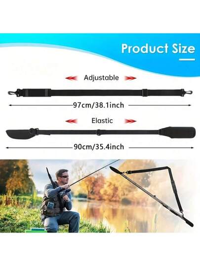 غطاء واقي قابل للتعديل لقضيب الصيد ، حزام ظهر متعدد الوظائف لقضيب الصيد المحمول