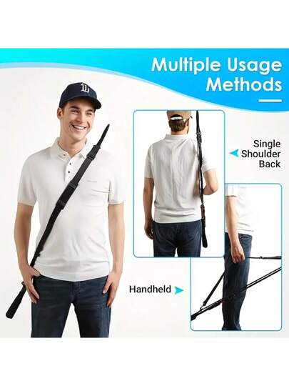 غطاء واقي قابل للتعديل لقضيب الصيد ، حزام ظهر متعدد الوظائف لقضيب الصيد المحمول