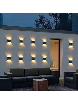 1/ 4 / 8 مجموعة 6 أضواء جدارية تعمل بالطاقة الشمسية بمصابيح ليد، بعدسة مكبرة كمصابيح كاشفة للحدائق والسياج والمنازل، إضاءة منظر طبيعي بتصنيف IP44 مناسبة للاستخدام الخارجي والحديقة والإحاطة والأرصفة