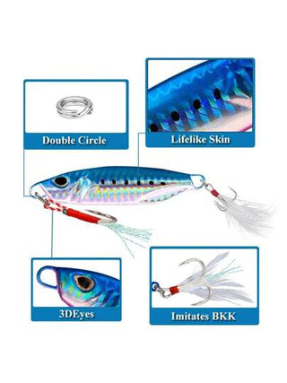 Topline Tackle طُعم صيد صناعي مصبوب من المعدن 20 جرام 30 جرام ، طُعم صيد بطئ للشاطئ ، فائق الصلابة ، أدوات صيد السمك القرمة