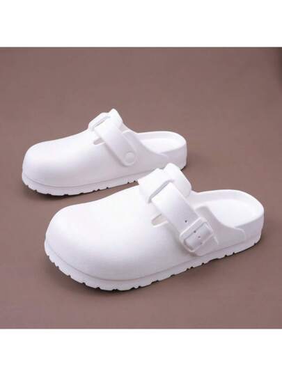 أحذية نعال سميكة على شكل الحذاء الخارجي للزوجين ، صنادل شاطئية مغلقة الأصابع للربيع والصيف ، سهلة الارتداء وتنفس