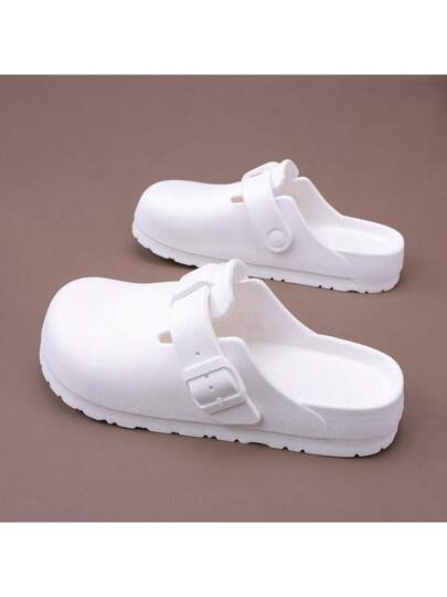 أحذية نعال سميكة على شكل الحذاء الخارجي للزوجين ، صنادل شاطئية مغلقة الأصابع للربيع والصيف ، سهلة الارتداء وتنفس