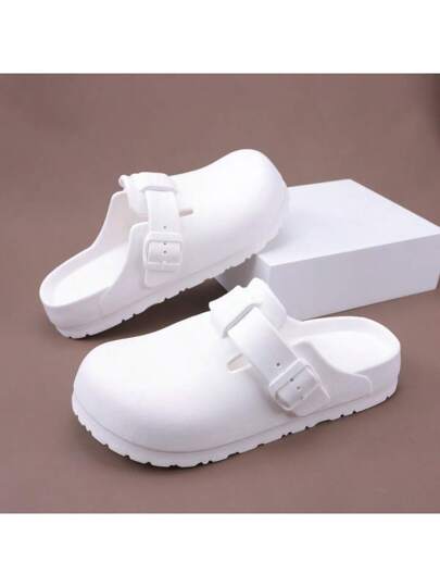 أحذية نعال سميكة على شكل الحذاء الخارجي للزوجين ، صنادل شاطئية مغلقة الأصابع للربيع والصيف ، سهلة الارتداء وتنفس