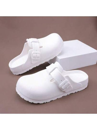 أحذية نعال سميكة على شكل الحذاء الخارجي للزوجين ، صنادل شاطئية مغلقة الأصابع للربيع والصيف ، سهلة الارتداء وتنفس