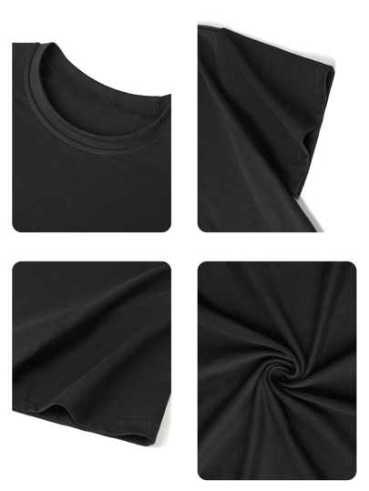 3 قطع/طقم للأولاد والمراهقين طلاب بطباعة عادية قصير الأكمام العنق الطاقم ، ملابس علوية صيفية