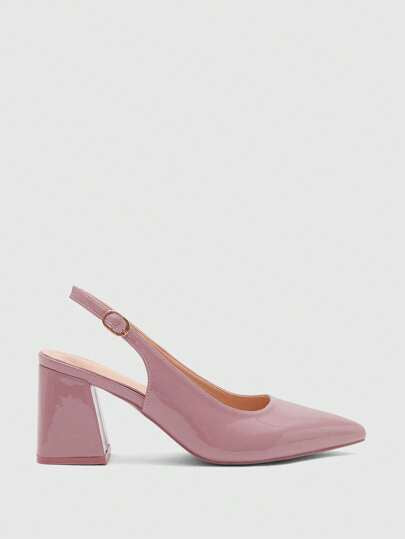 CUCCOO BIZCHIC كعب مربع نسائي بفتحة أمامية بسيط كلاسيكي، باللون البنفسجي فاتح، مناسب للذهاب للعمل والمواعدة والحفلات والعطلات والزفاف