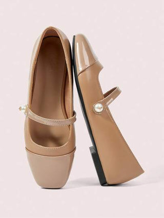 CUCCOO DOLLMOD شرابات بيج فاتح للرشاقة ذات رؤوس دائرية مزينة بخرز الزجاج, مريحة للتنقل والحفلات والتسوق والإجازات