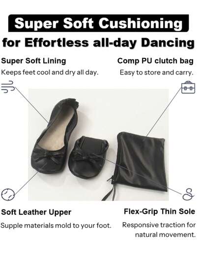 نساء خفيفة الوزن، إحساس عارية القدم، أنيقة كاجوال، ناعمة مريحة متعددة الاستخدامات، تصميم فراشة كلاسيكي، أحذية منزلية قابلة للطي، أحذية رقص بدون ربط