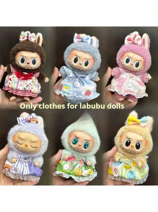6 قطعة/طقم ألعاب labubu الناعمة وإكسسوارات الملابس - لعبة جامعة عشوائية، أكثر من 1000 طراز بما في ذلك الإصدارات المحدودة، فرصة ندرة 3٪، هدايا مثالية لأعياد الميلاد والكريسماس وهالوين