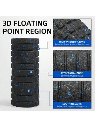 بكرة إسفنجية واحدة - مجموعة تدليك كاملة للجسم بتصميم ثلاثي الأبعاد لتخفيف آلام الأنسجة العميقة والعضلات اللفافية - مثالية للظهر والقدمين والمعصمين والفخذين - مثالية لمحبي اليوجا والبيلاتس واللياقة البدنية، بكرة لياقة بدنية | تصميم مريح | بدون رائحة نفاذة