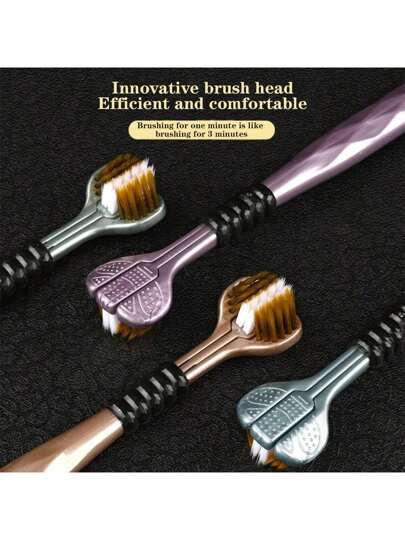 5 علب فرش أسنان على شكل حرف U - شعيرات ناعمة ثلاثية الجوانب ، تصميم يلف حول الأسنان واللسان ، رعاية أسنان متعددة الزوايا متميزة للكبار والأطفال ، وإرجونومي (للاستخدام المنزلي والسفر)