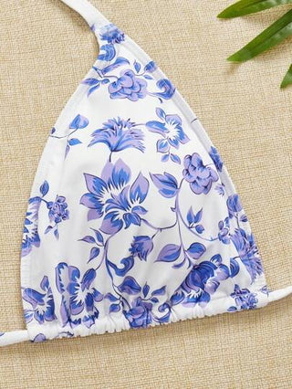 Swim Mod مجموعة سباحة مكونة من 3 قطع للنساء ذوات الحجم الكبير، بكسرات عنق وطباعة عشوائية