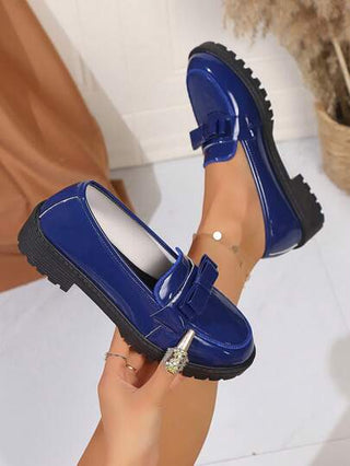 أحذية أوكسفورد حريمي حذاء فلات للنساء عتيق الطراز بكعب سميك ومزين بفيونكة ، نعل مضاد للانزلاق مريح وملائم ، بتصميم كاجوال وأنيق من طراز ريترو عصري