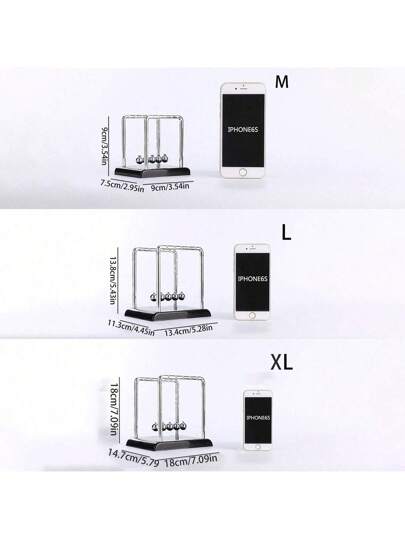 1 كرة بندول التوازن، كرات متأرجحة ألعاب علم الفيزياء المعدنية، ألعاب مكتبية واكسسوارات ديكور المكتب، أداة للهدوء والتخفيف من التوتر