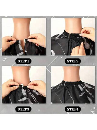 1 قطعة – رداء من النسيج المقاوم للكهرباء الساكنة وعدم الالتصاق بالشعر، سهل التنظيف، بطبعة دراجة نارية، وضروري لحلاقة الشعر - رداء ملون للحلاقة المحترفة.