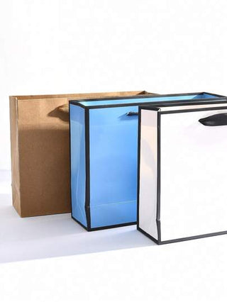 3/6/12 قطعة- أكياس هدايا ورقية مع مقابض، أكياس ورقية بيضاء، أكياس هدايا حرفية، أكياس تسوق البقالة، أكياس تجزئة، أكياس حفلات عيد الميلاد، أكياس زفاف المفضلة