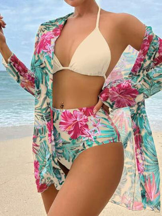 طقم تانكيني حريمي Swim Vcay بدلة سباحة (تانكيني) ذات طباعة استوائية