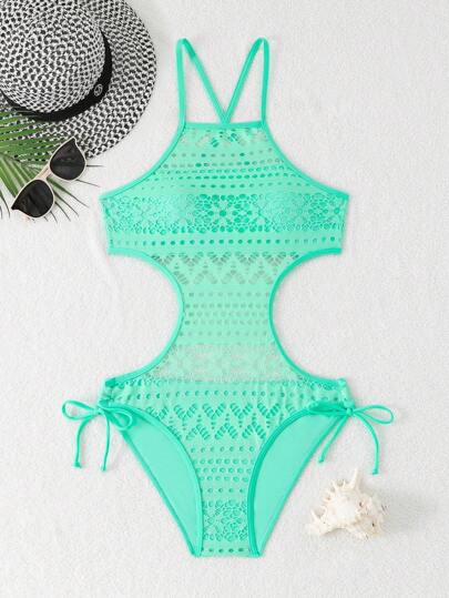 مايوه حريمي قطعة واحدة بدلة سباحة قطعة واحدة بطراز بوهو شيك موديل 2025، تصميم خصر مرن لرشاقة وجاذبية الشكل