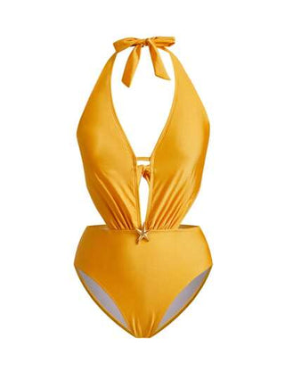 مايوه حريمي قطعة واحدة Swim Oasis بذلة سباحة قطعة واحدة صيفية ذات ظهر مفتوح باللون الواحد، مناسبة للشاطئ الصيفي