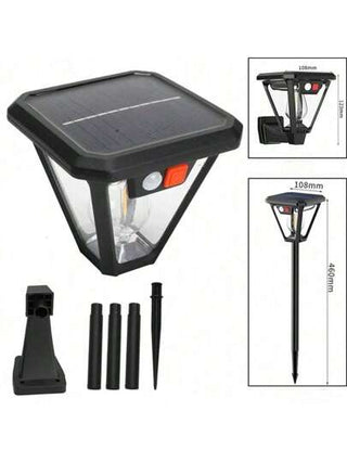 مصباح جداري كشافي شمسي للخارج 2 في 1 لمخيم، ضوء حركة شمسي LED، مقاوم للماء، لديكور الحديقة والممرات والأدراج