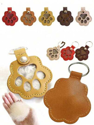 حافظة شعر الحيوانات الأليفة التذكارية من البولي يوريثان، سلسلة مفاتيح متعددة الوظائف محمولة للقطط والكلاب، حافظة شعر الحيوانات الأليفة التذكارية - جلد - للمحبين للحيوانات الأليفة - ذكرى للحيوانات الأليفة المحبوبة - هدية مثالية لأصحاب الحيوانات الأليفة