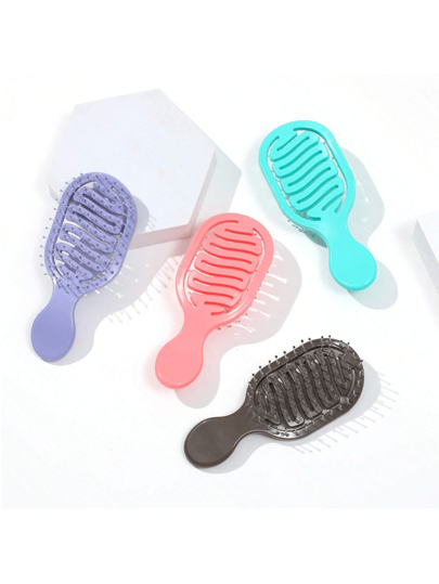 مجموعة من 4 قطع لأمشاط الشعر متنقلة مصممة بأشكال مضغوطة تراكية، فرشاة شعر جيبية محببة ، مشط هوائي ، مشط تصفيف، مشط بلاستيكي لاستخدام الجاف والرطب ، تجهيزات العناية بالشعر. هدايا للبنات ، موسم العودة إلى المدرسة ، موسم التخرج ، الأم والأصدقاء ، السفر...