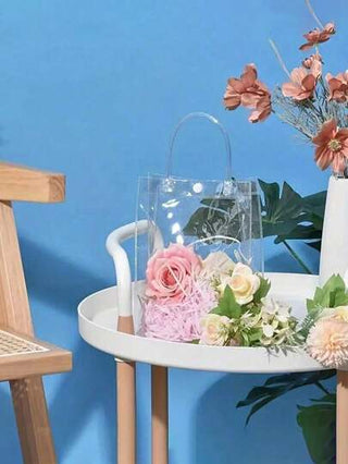 10 قطع حقيبة هدايا بلاستيكية شفافة مع مقبض، حقيبة تسوق قابلة لإعادة الاستخدام للأعياد والمناسبات، للهالوين، عيد الميلاد، حفلات الأعراس، لحفلات الهدايا، تسوق، حزب، هدايا، مصنوعات يدوية، للمجوهرات، العطور، المخابز، الهدايا