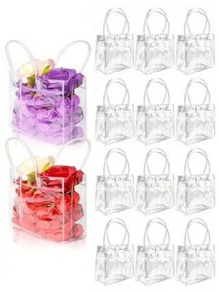 10 قطع حقيبة هدايا بلاستيكية شفافة مع مقبض، حقيبة تسوق قابلة لإعادة الاستخدام للأعياد والمناسبات، للهالوين، عيد الميلاد، حفلات الأعراس، لحفلات الهدايا، تسوق، حزب، هدايا، مصنوعات يدوية، للمجوهرات، العطور، المخابز، الهدايا
