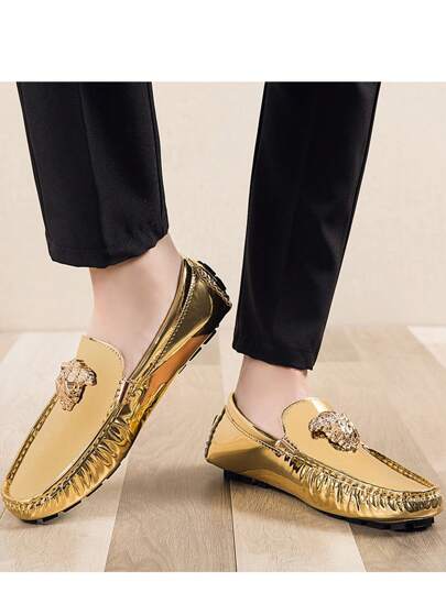 أحذية لوفر مصنوعة يدويًا بتصميم ربيع وصيف 2025 ذات لمعان، أحذية رياضية سهلة الارتداء للشباب، أحادية اللون، مريحة وكاجوال من الجلد المايكروفايبر، مناسبة للعطلات والأعراس والمدرسة والعطلات والحفلات والخارجي والمكتب لكل المواسم