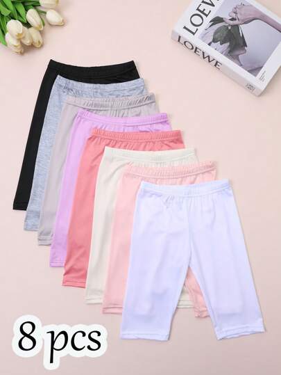 8 قطعة/عبوة سراويل داخلية للأطفال بألوان قوس الحلوة، مناسبة للربيع والصيف، يمكن ارتدائها داخل أو خارج الملابس