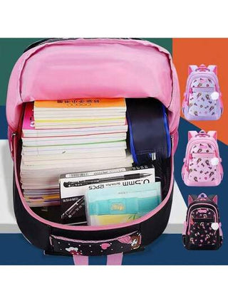 حقيبة ظهر خفيفة مضادة للسقوط للأطفال، حقيبة مدرسية لطالبات المراهقات، حقيبة ظهر لحاسوب 15.6 بوصة مزينة بكرة لكراسي، حقيبة ظهر للسفر اليومي، هدية عودة إلى المدرسة، حقيبة ظهر كرتونية خفيفة مع أشرطة قابلة للتعديل للأولاد والبنات، مناسبة لطلاب المدارس الابتدا