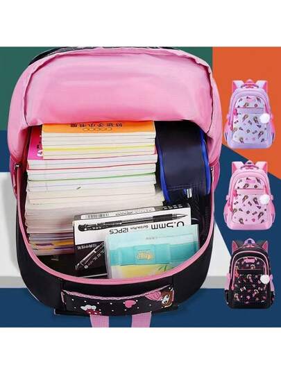 حقيبة ظهر خفيفة مضادة للسقوط للأطفال، حقيبة مدرسية لطالبات المراهقات، حقيبة ظهر لحاسوب 15.6 بوصة مزينة بكرة لكراسي، حقيبة ظهر للسفر اليومي، هدية عودة إلى المدرسة، حقيبة ظهر كرتونية خفيفة مع أشرطة قابلة للتعديل للأولاد والبنات، مناسبة لطلاب المدارس الابتدا