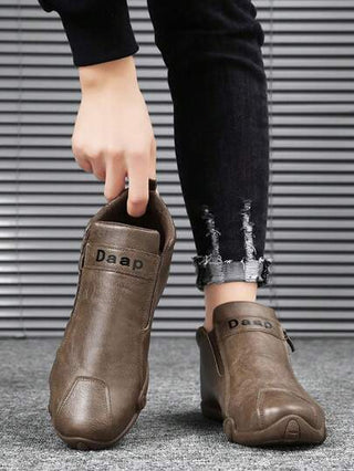 بوت رياضية كاجوال جلدية جديدة للرجال، تصميم أزرار جانبية أنيق ومريح، علامة 'دابب' بوت رياضية كاجوال عالية الأعلى أرستقراطية، بوت جلدية رسمية للرجال، بوت بوت عصرية خفيفة الوزن خمس أصابع