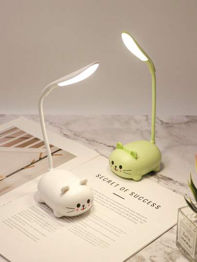 1 قطعة لمبة مكتبية لطيفة على شكل أرنب تعمل بشحن USB، ضوء قراءة ودراسة LED إبداعي، قابلة للطي للغرفة والسكن الجامعي لأوقات الليل