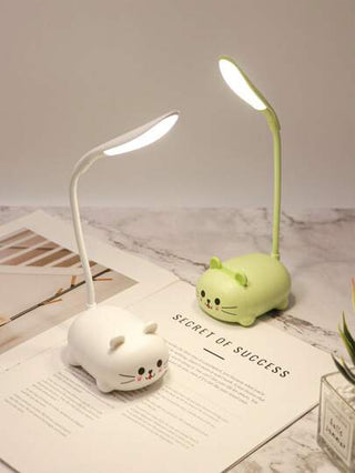 1 قطعة لمبة مكتبية لطيفة على شكل أرنب تعمل بشحن USB، ضوء قراءة ودراسة LED إبداعي، قابلة للطي للغرفة والسكن الجامعي لأوقات الليل