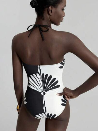 مايوه حريمي قطعة واحدة Ontre بدلة سباحة قطعة واحدة بطراز مطبوع عطلة مجرد طباعة لموسم الربيع والصيف ، ملابس شاطئ للنساء