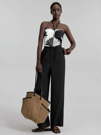 مايوه حريمي قطعة واحدة Ontre بدلة سباحة قطعة واحدة بطراز مطبوع عطلة مجرد طباعة لموسم الربيع والصيف ، ملابس شاطئ للنساء