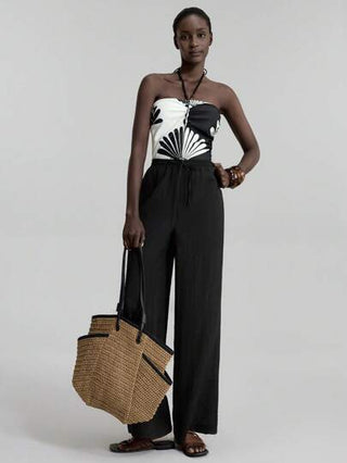 مايوه حريمي قطعة واحدة Ontre بدلة سباحة قطعة واحدة بطراز مطبوع عطلة مجرد طباعة لموسم الربيع والصيف ، ملابس شاطئ للنساء