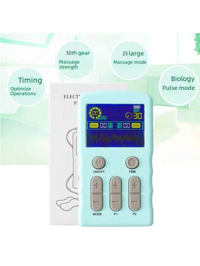 جهاز تحفيز الأعصاب كهربائيًا (تينزس) لمعالجة المتوسطة والمنخفضة التردد، مزود بإخراجين مع 25 نمطًا و50 مستوى شدة، محفز عضلي للظهر والرقبة والأعصاب والكتف والورك والمرفق