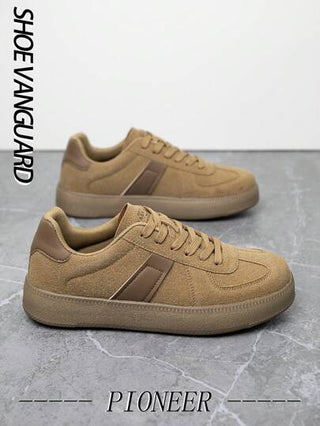 أحذية رياضية رياضة التزلج خفيفة الوزن مريحة للرجال، بنقشات لونية متباينة، أربطة أمامية وكعب منخفض للاستخدام اليومي والمناسبات الرسمية في كل الفصول